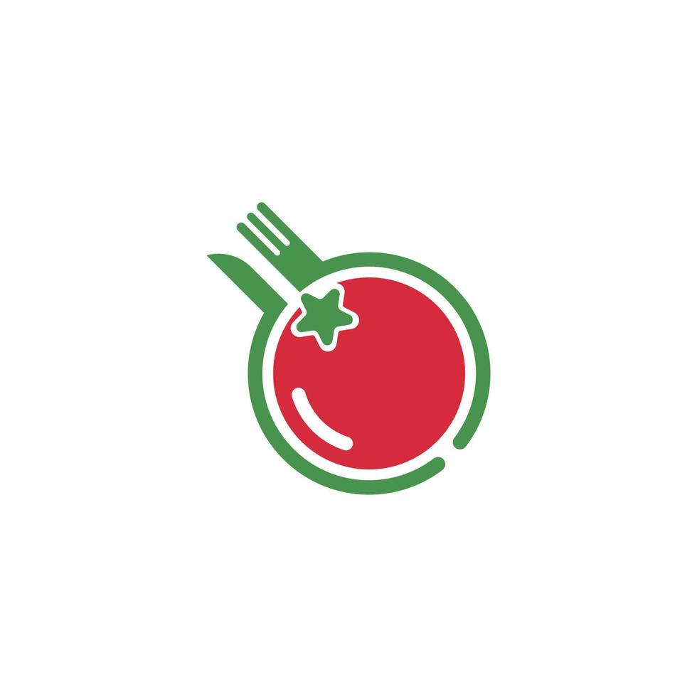 Ilustración de vector de diseño de logotipo de icono de tomate