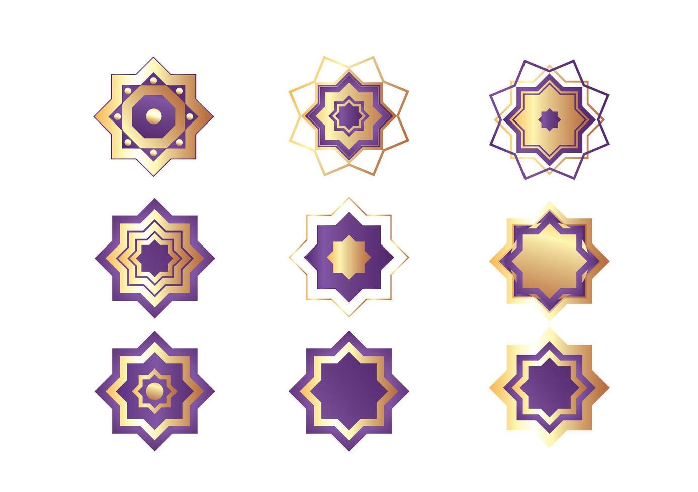 set of mandala islamic concept vector