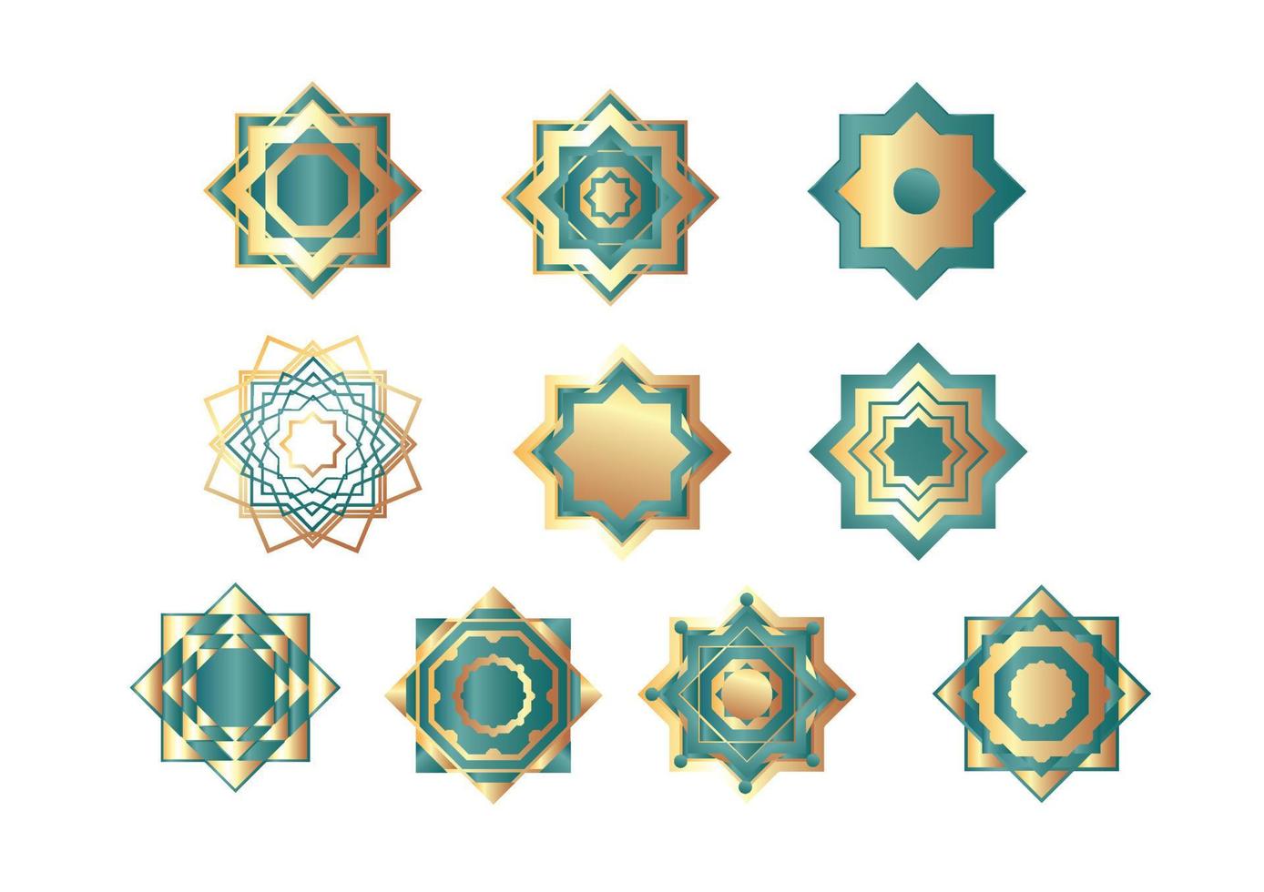 conjunto de concepto islámico mandala vector