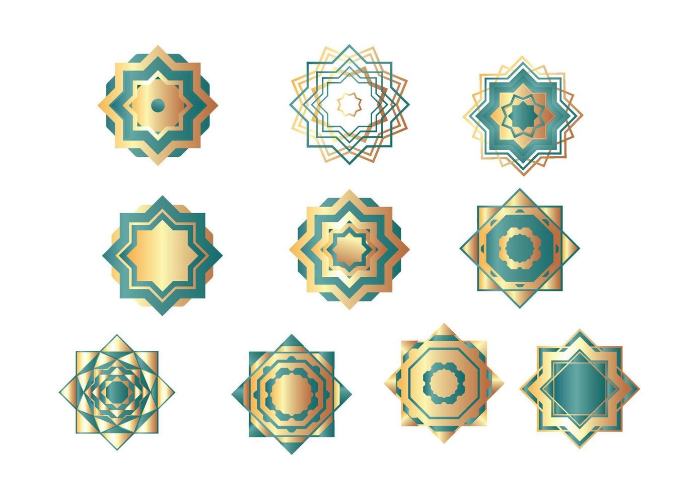 set of mandala islamic concept vector