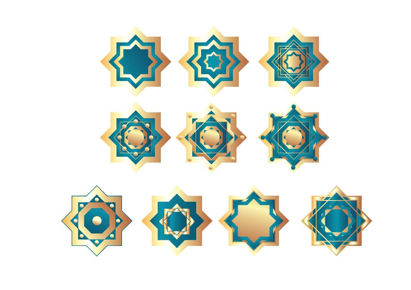 set of mandala islamic concept vector