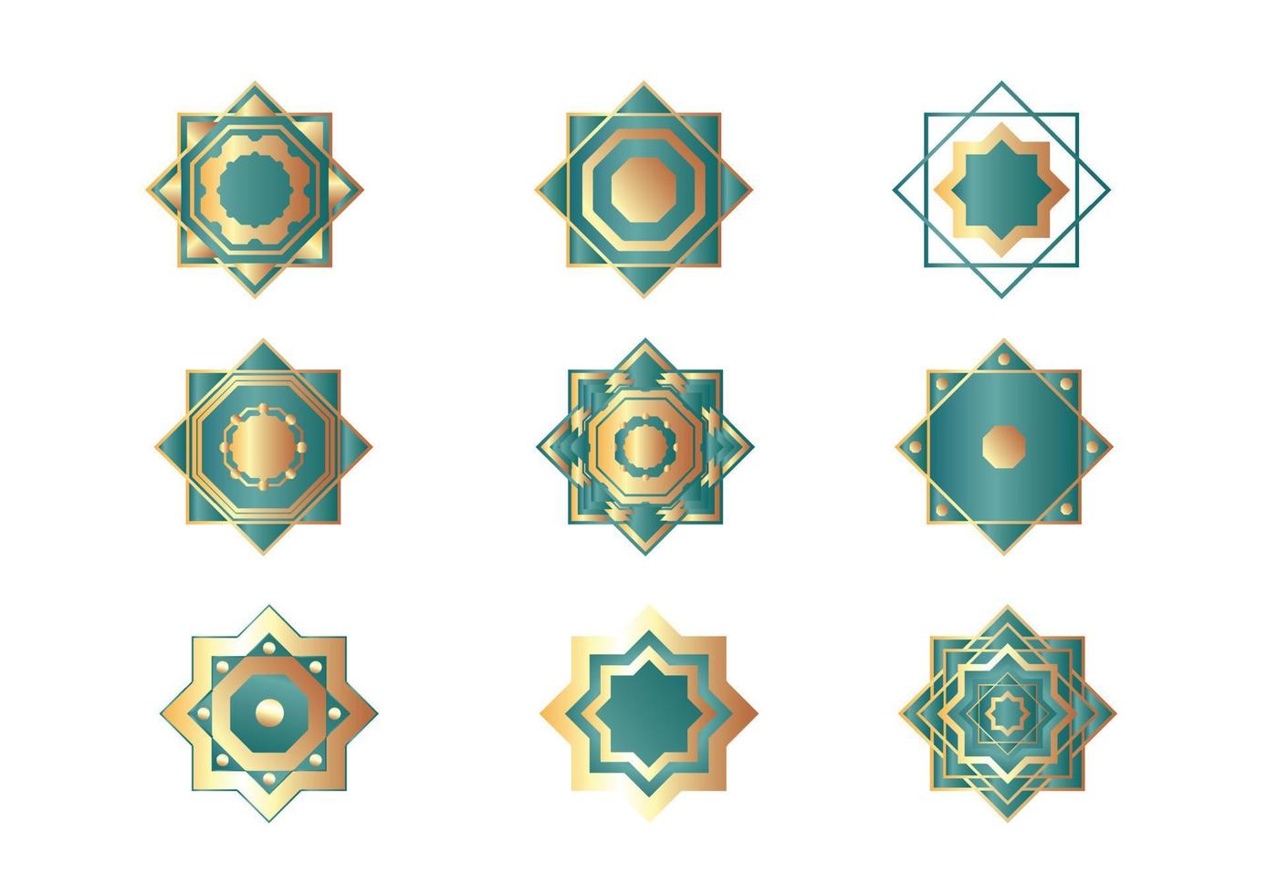 conjunto de concepto islámico mandala vector