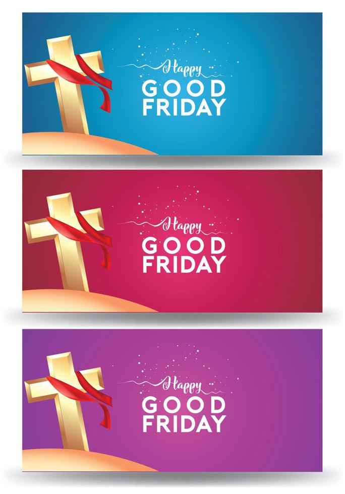 Good Friday vector Illustration Background for greeting card, poster - Translation of text  Good Friday