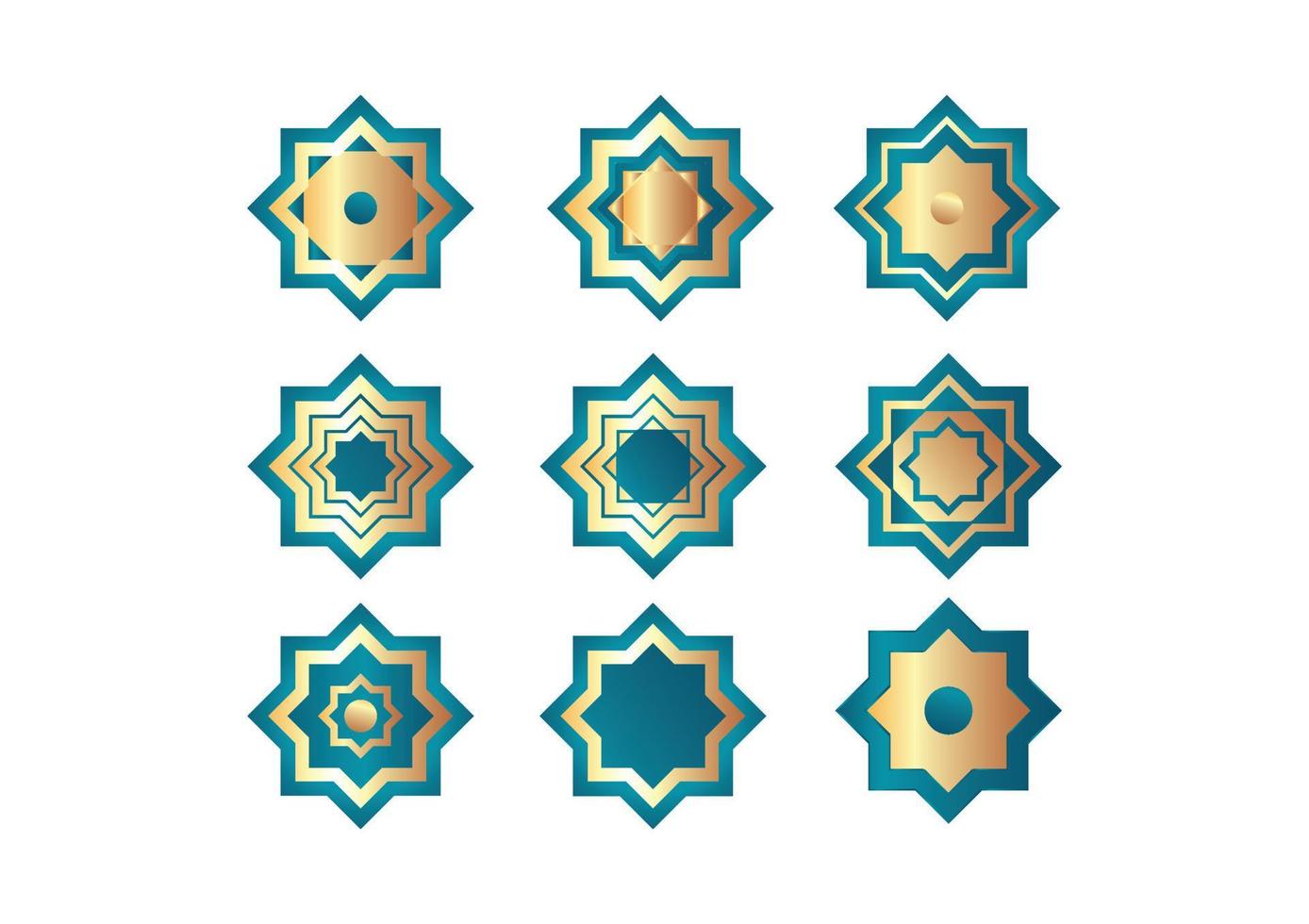 set of mandala islamic concept vector