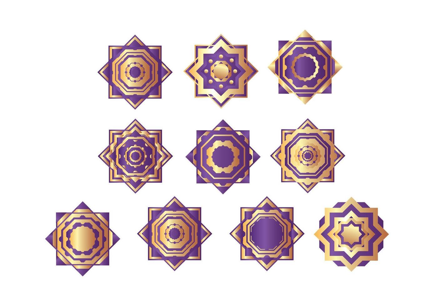 set of mandala islamic concept vector