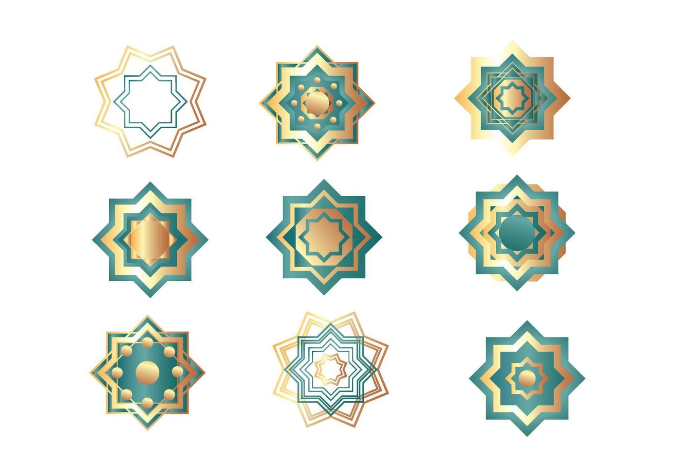 set of mandala islamic concept vector