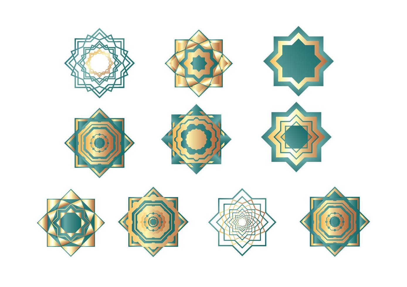 conjunto de concepto islámico mandala vector