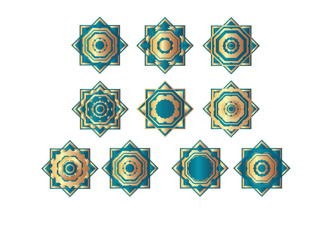 conjunto de concepto islámico mandala vector