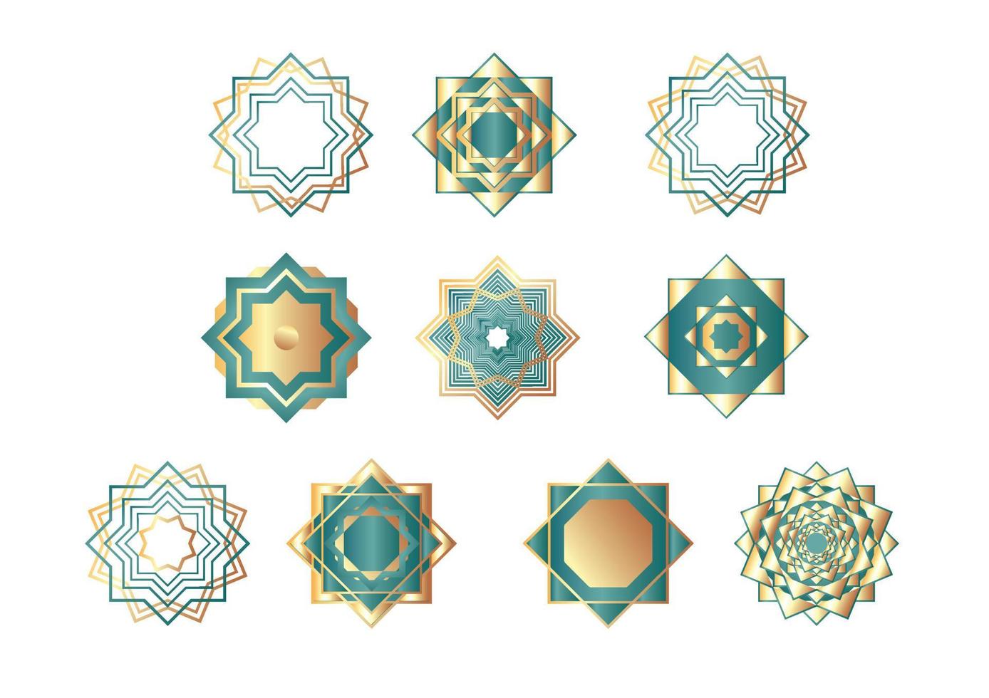 set of mandala islamic concept vector