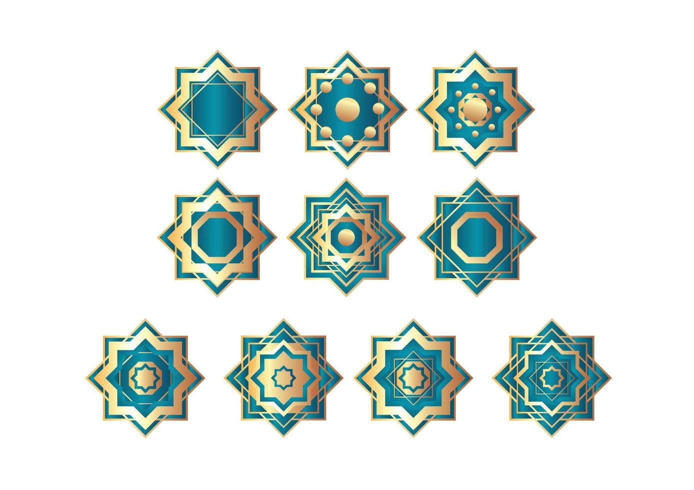 conjunto de concepto islámico mandala vector