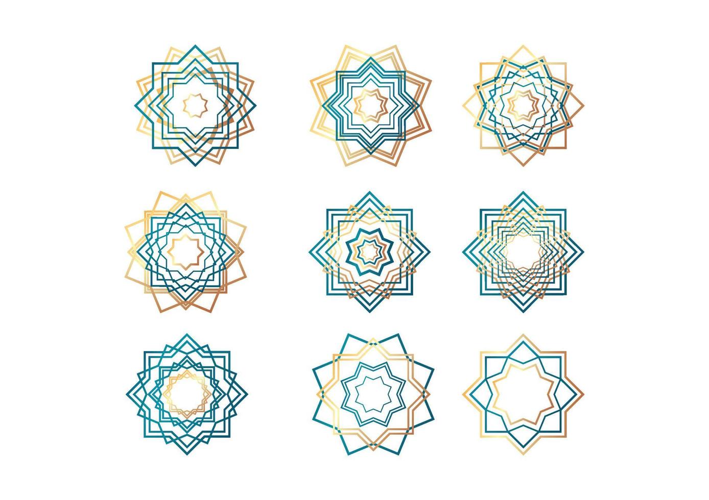 set of mandala islamic concept vector