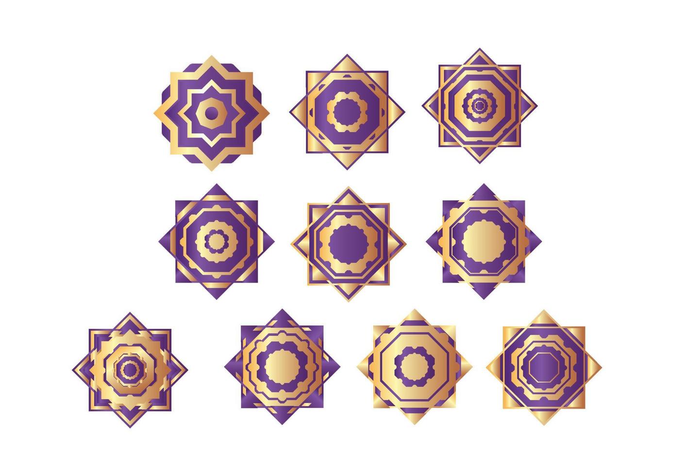 set of mandala islamic concept vector