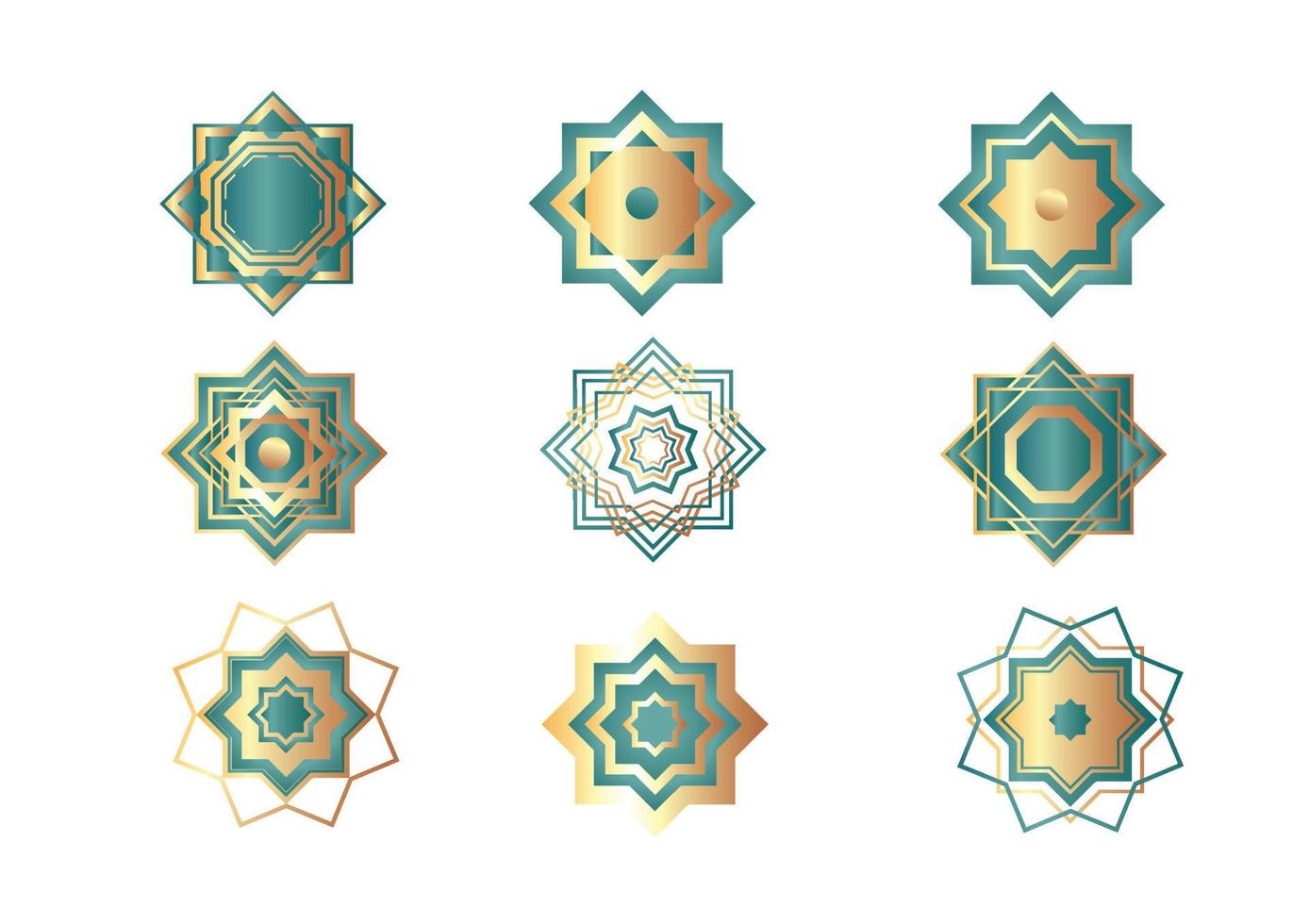 set of mandala islamic concept vector