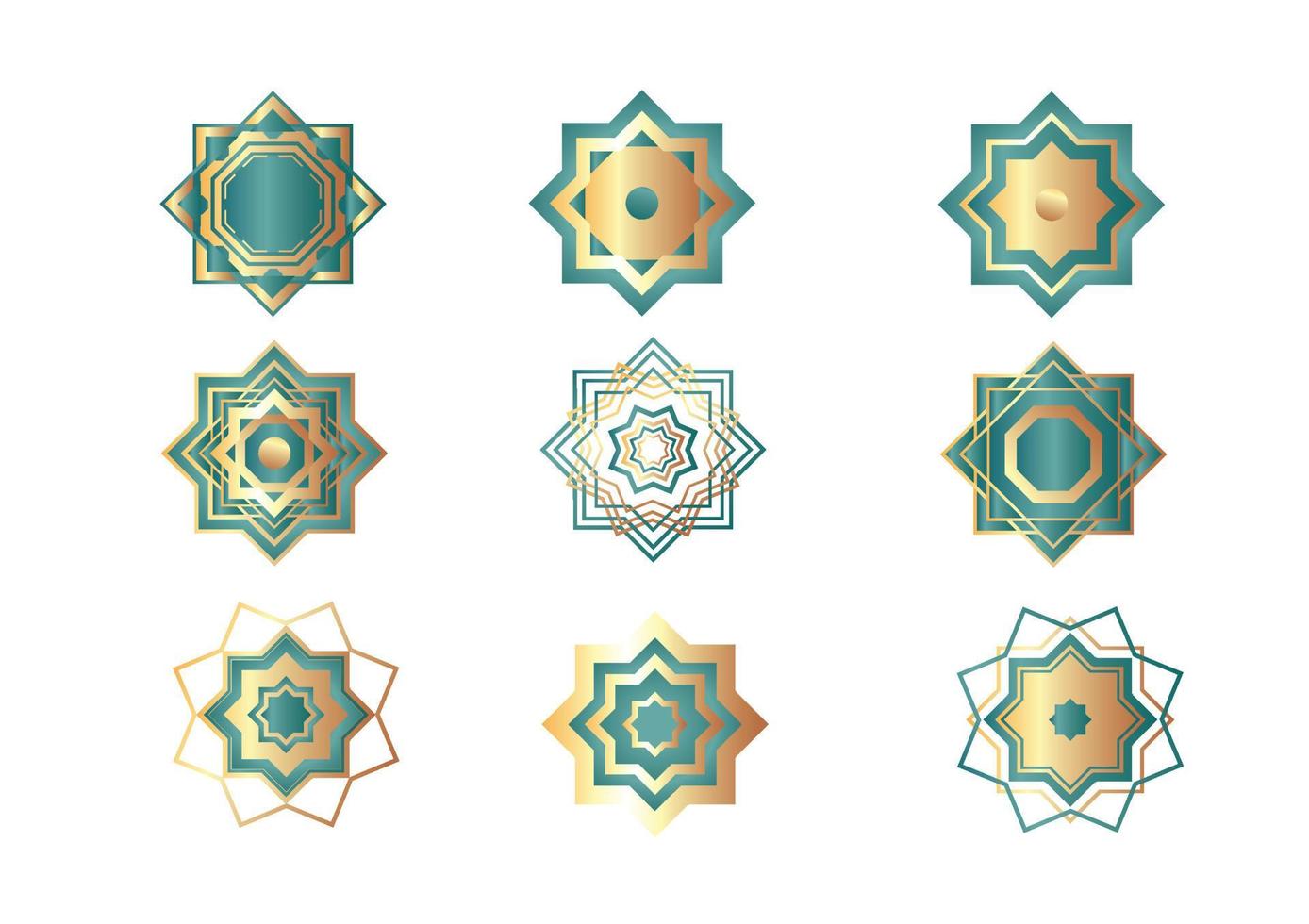 conjunto de concepto islámico mandala vector