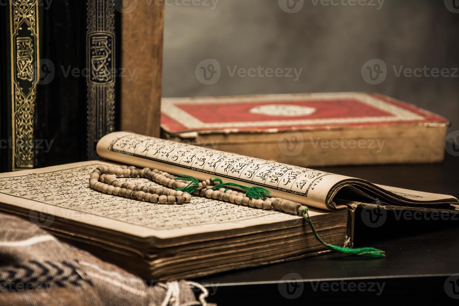 Koran holy book of Muslims  public item of all muslims  on the table , still life photo