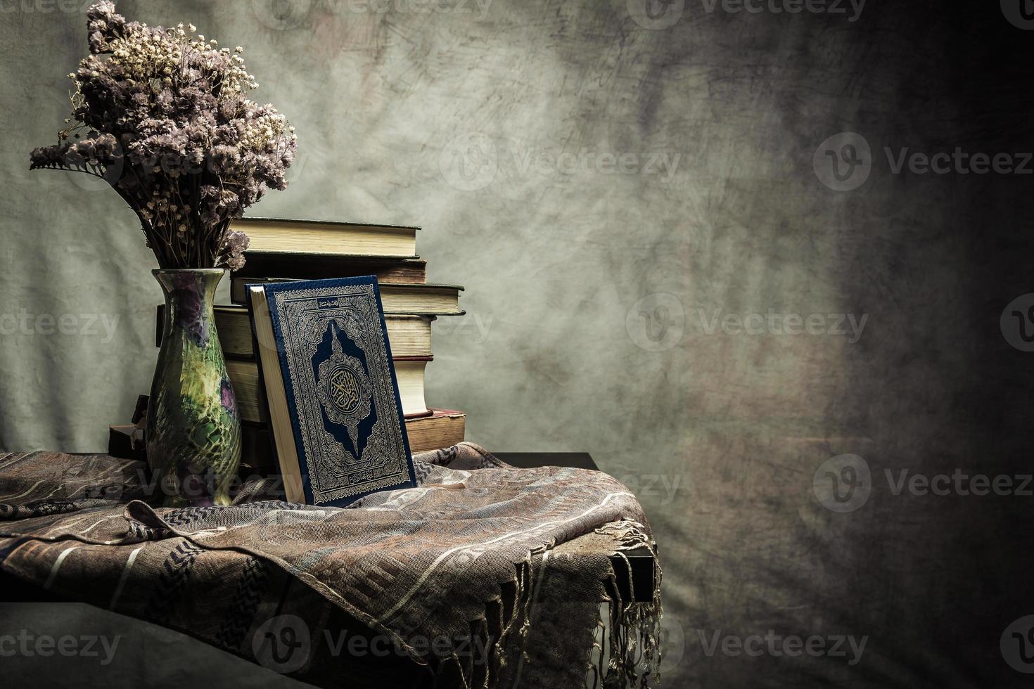 Koran holy book of Muslims  public item of all muslims  on the table , still life photo