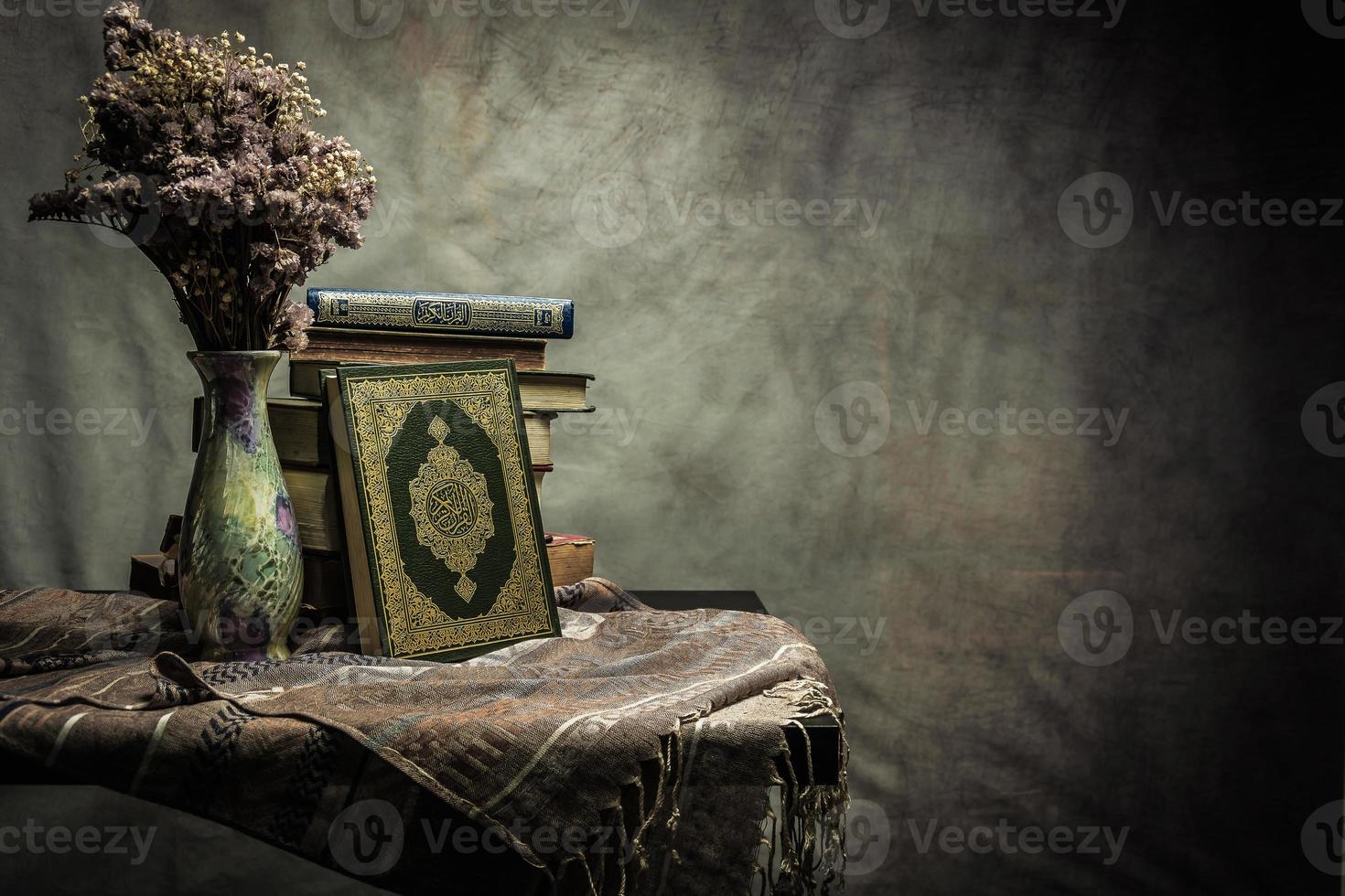 Koran holy book of Muslims  public item of all muslims  on the table , still life photo