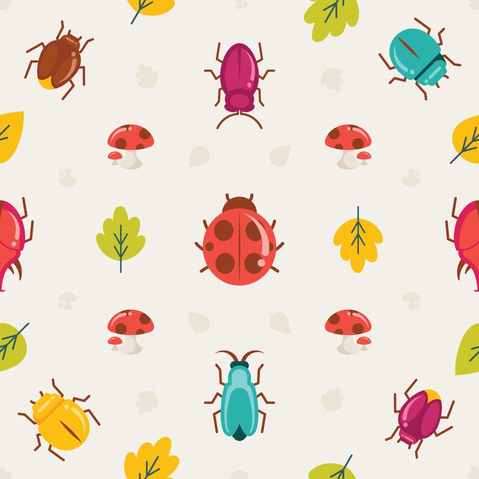 Bug Seamless Pattern Background vector