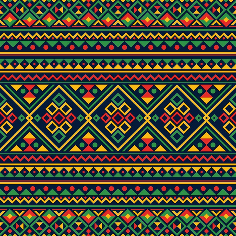 Pan African Color in Tribal Seamless Pattern Background vector