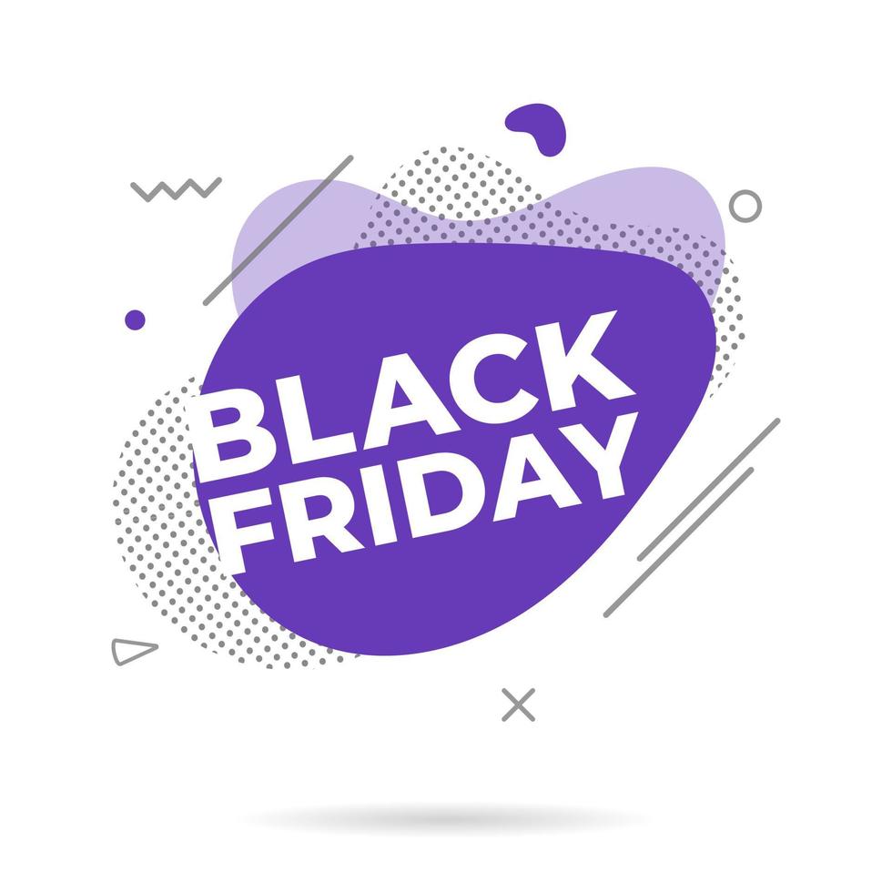 Modern liquid abstract BLACK FRIDAY text flat style design vector