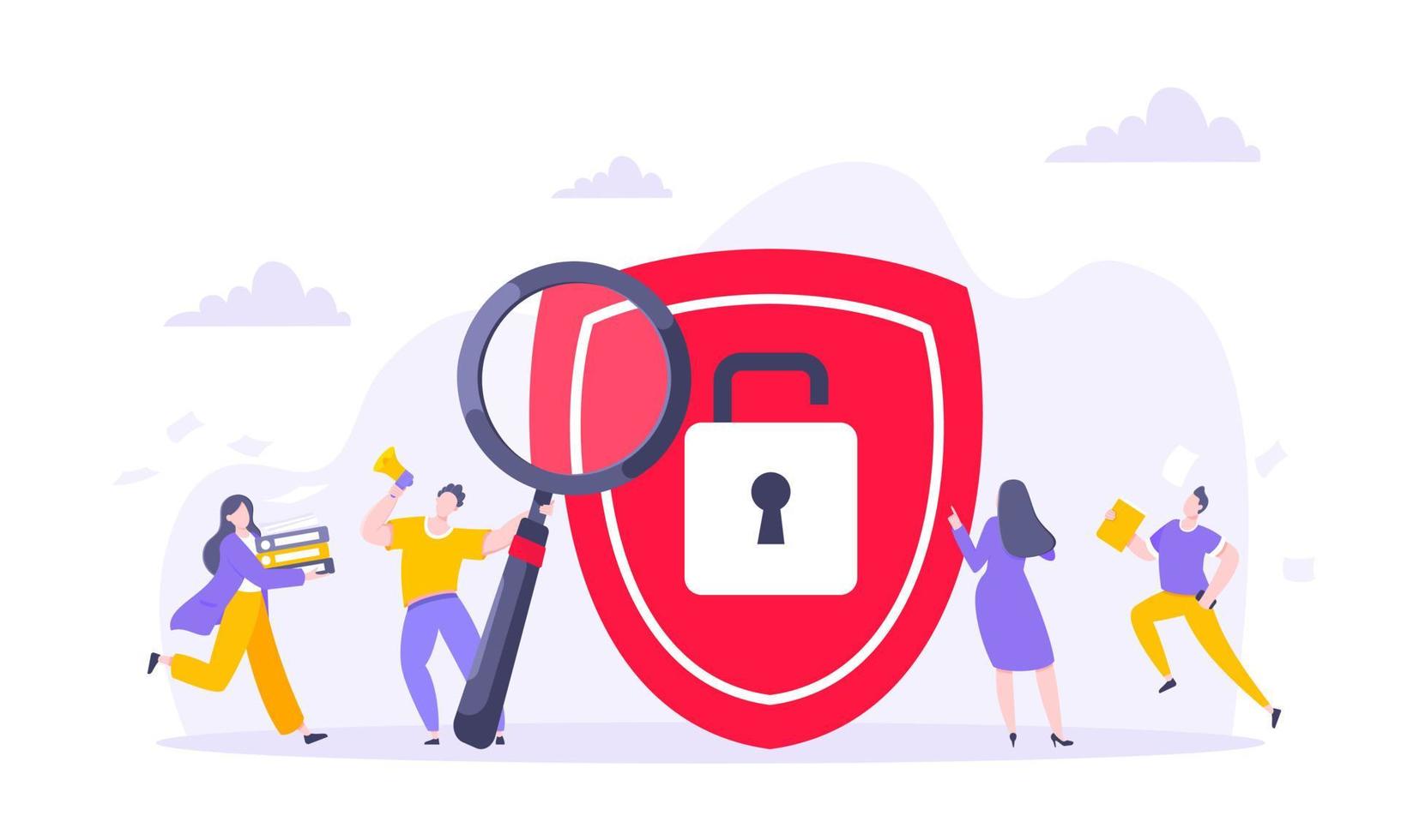 Privacy policy personal data protection business concept. vector