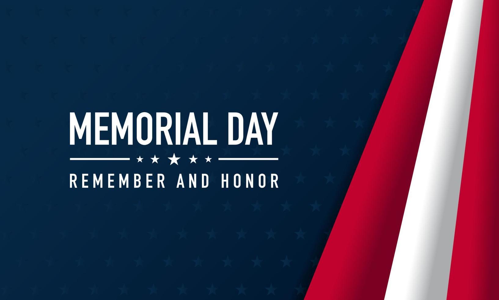 Memorial Day Background Vector Illustration. Remember and Honor.