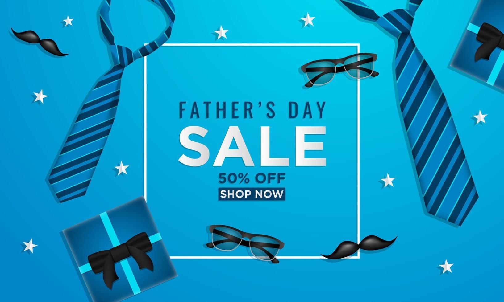 Fathers Day Sale Promotion Background. vector