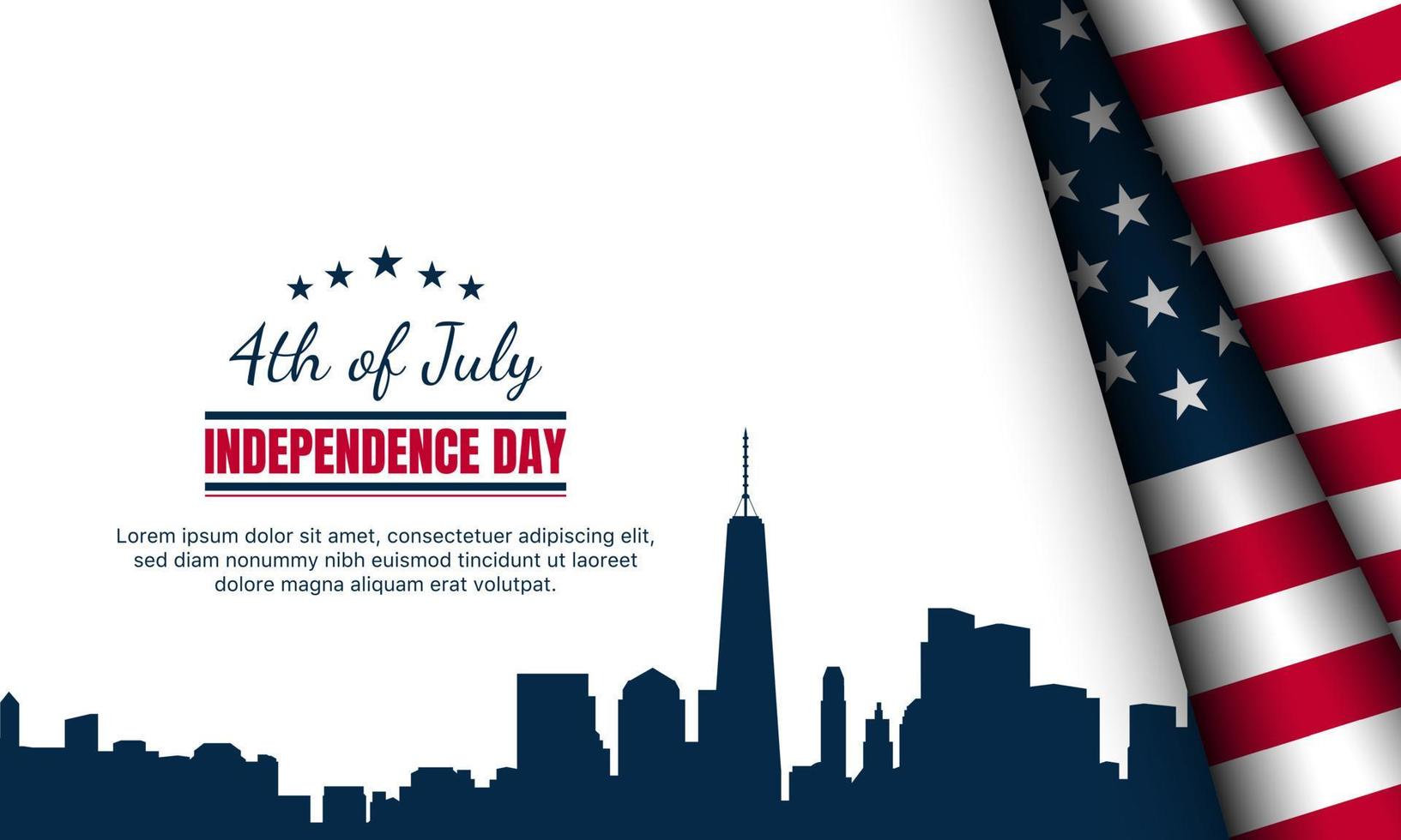 American Independence Day Background. Fourth of July. We will be closed for Independence Day. vector