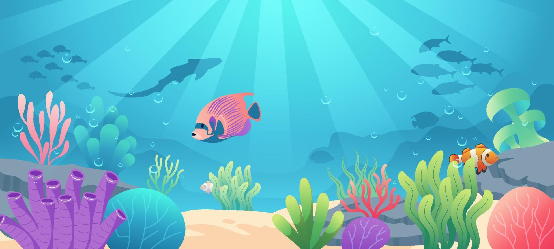 Underwater Ocean Scene Background vector