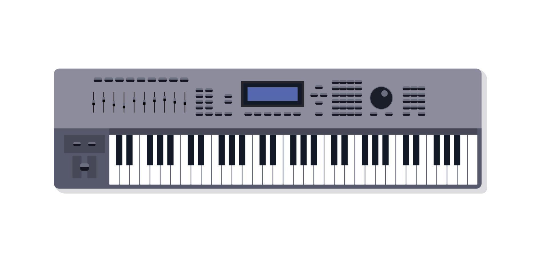 Digital piano synthesizer. Vector flat illustration.Digital piano synthesizer. Vector flat illustration.