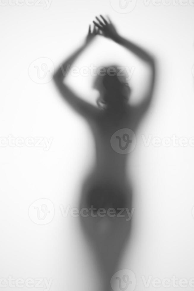 silhouette of a pregnant woman on a light background photo