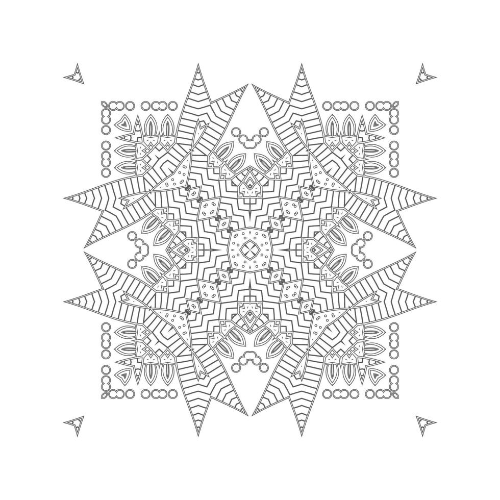 elegante diseño de mandala de arte lineal vector