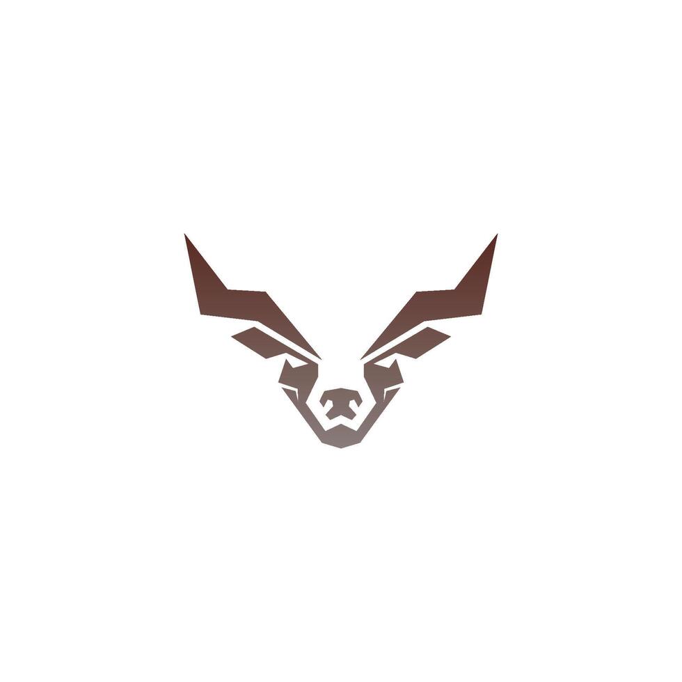 Bull icon logo, buffalo head icon logo vector