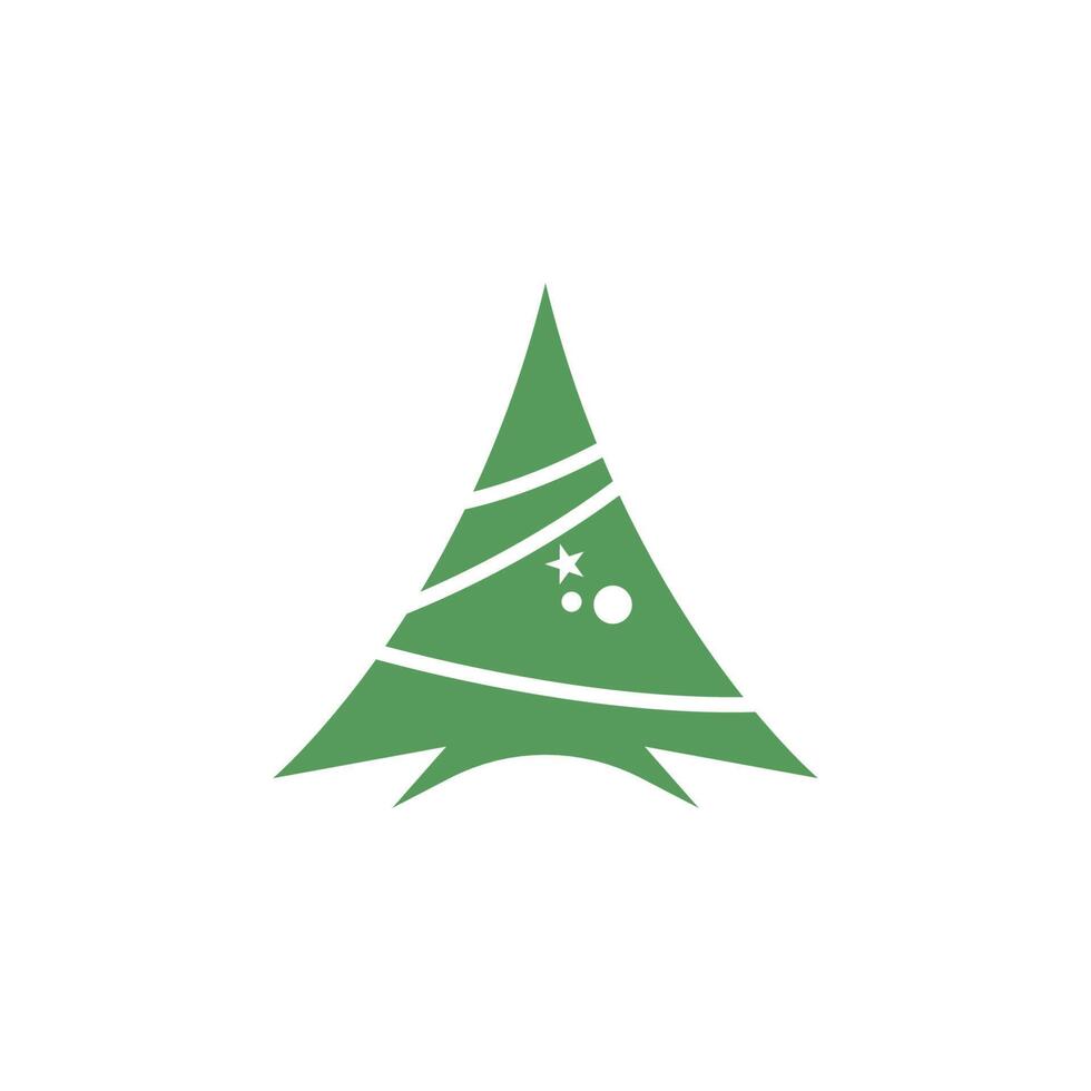 plantilla de diseño plano de icono de árbol de navidad vector