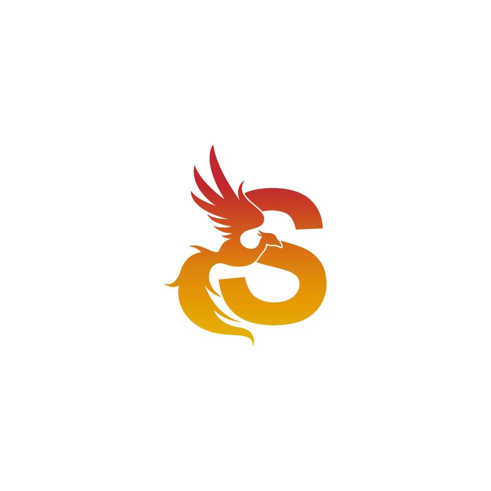 Letter S icon with phoenix logo design template vector