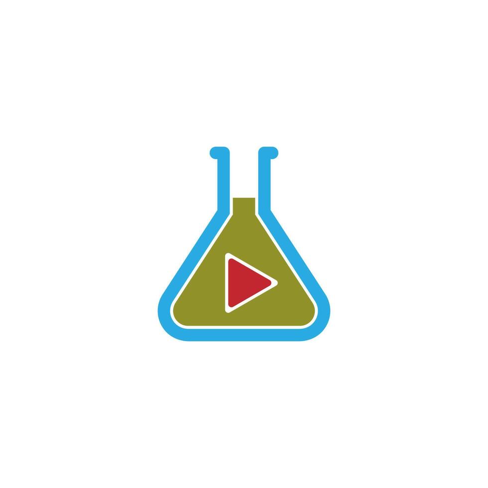 Science bottle lab logo icon design template vector