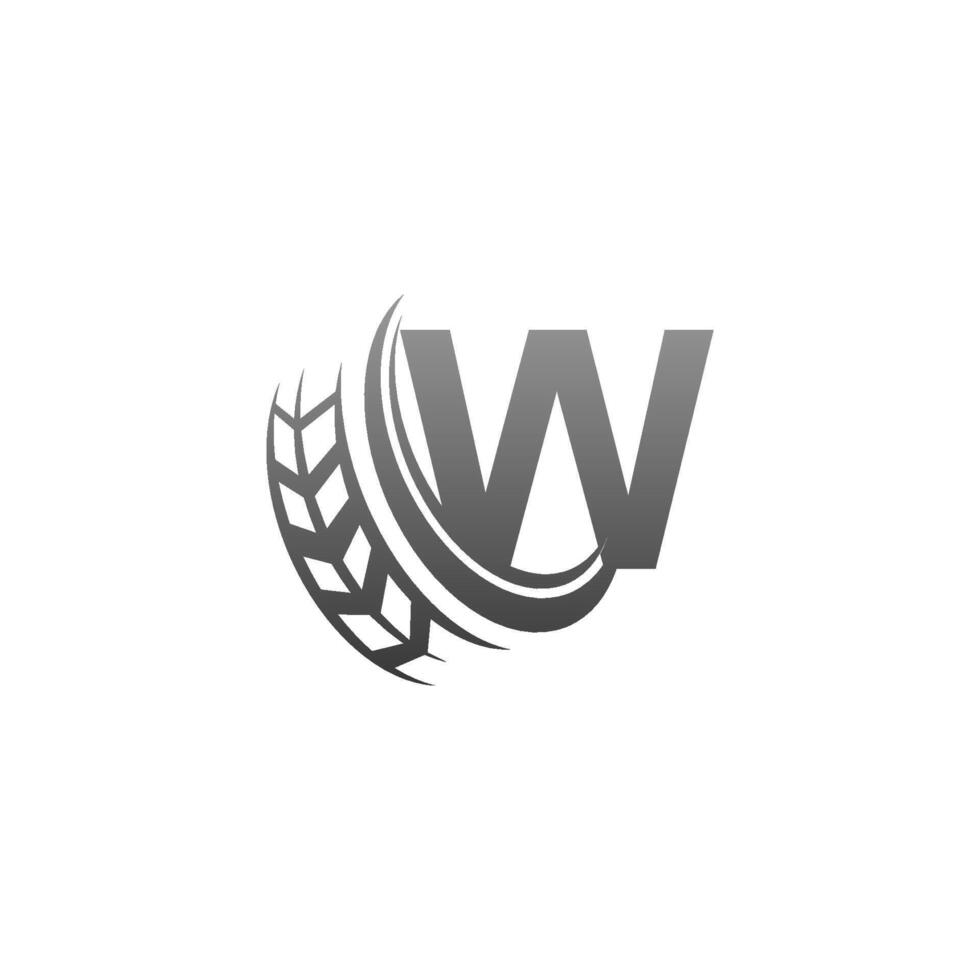 Letter W with trailing wheel icon design template illustration vector