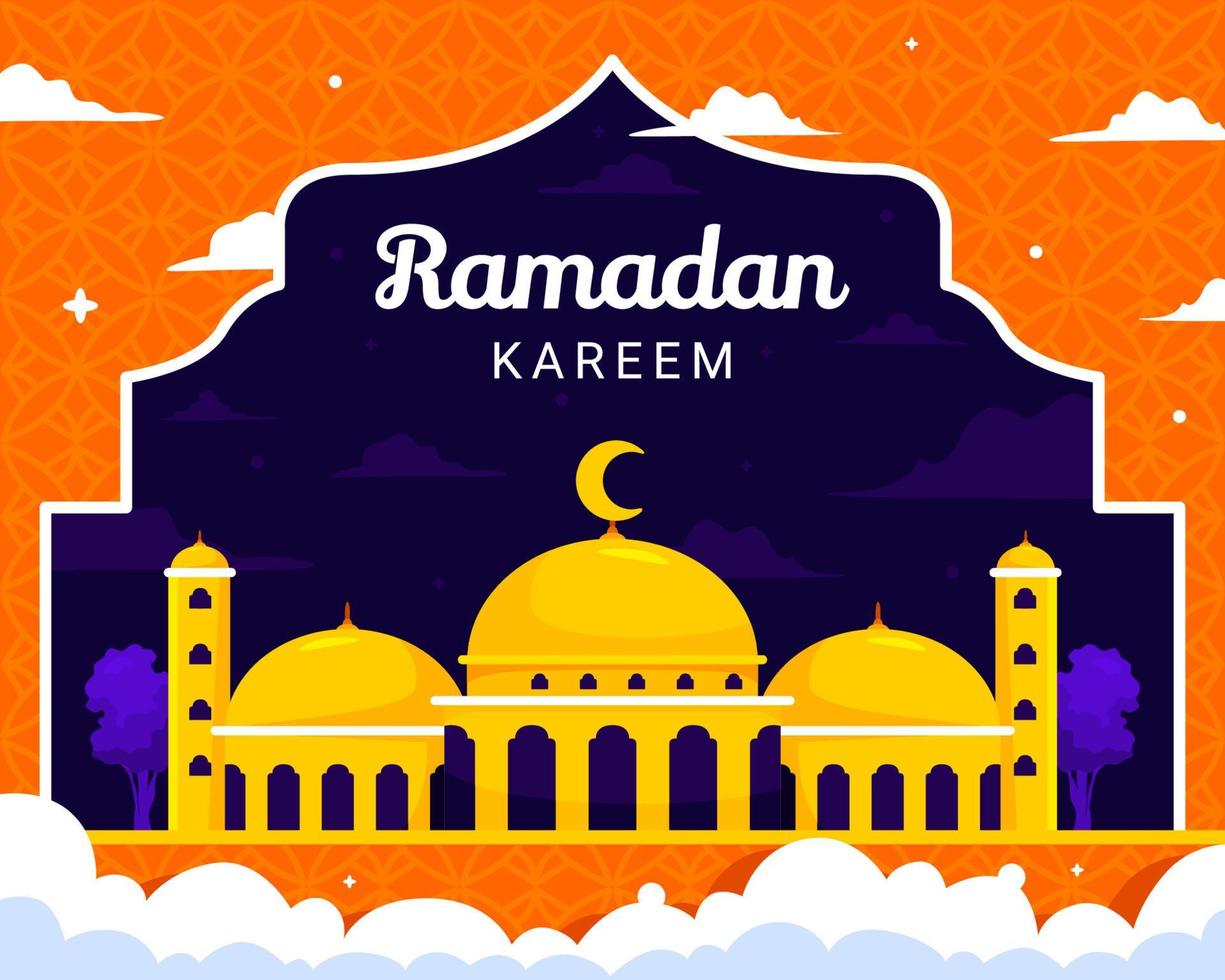 Elegant Ramadan Background with Flat Effect vector