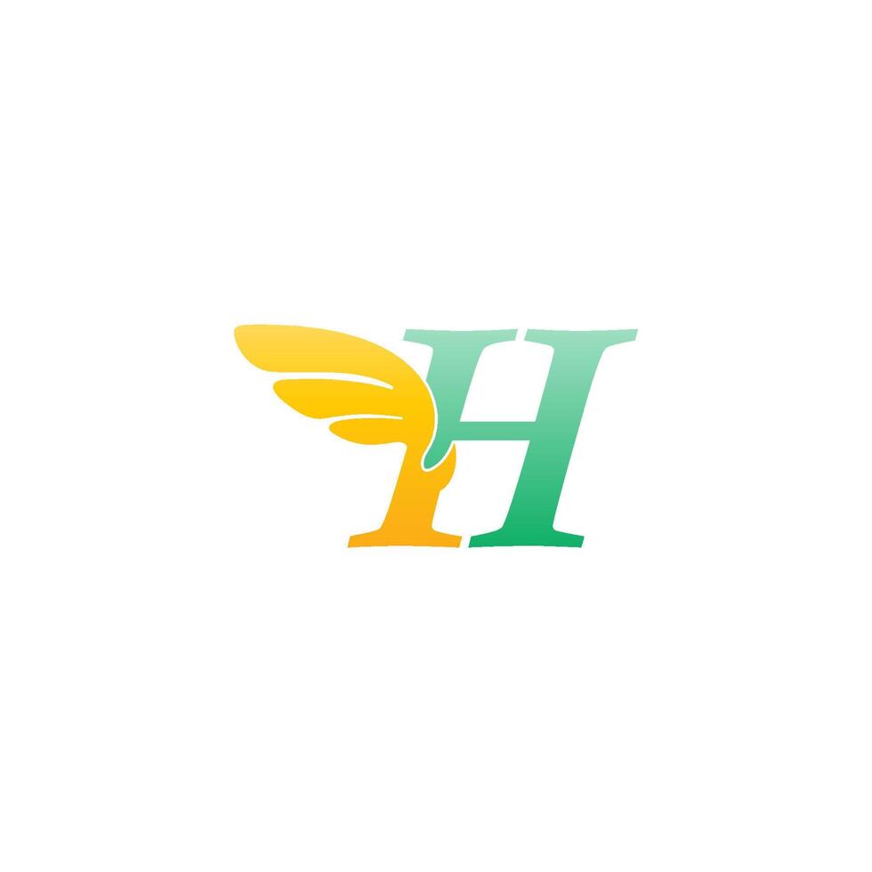 Letter H logo icon illustration with wings vector