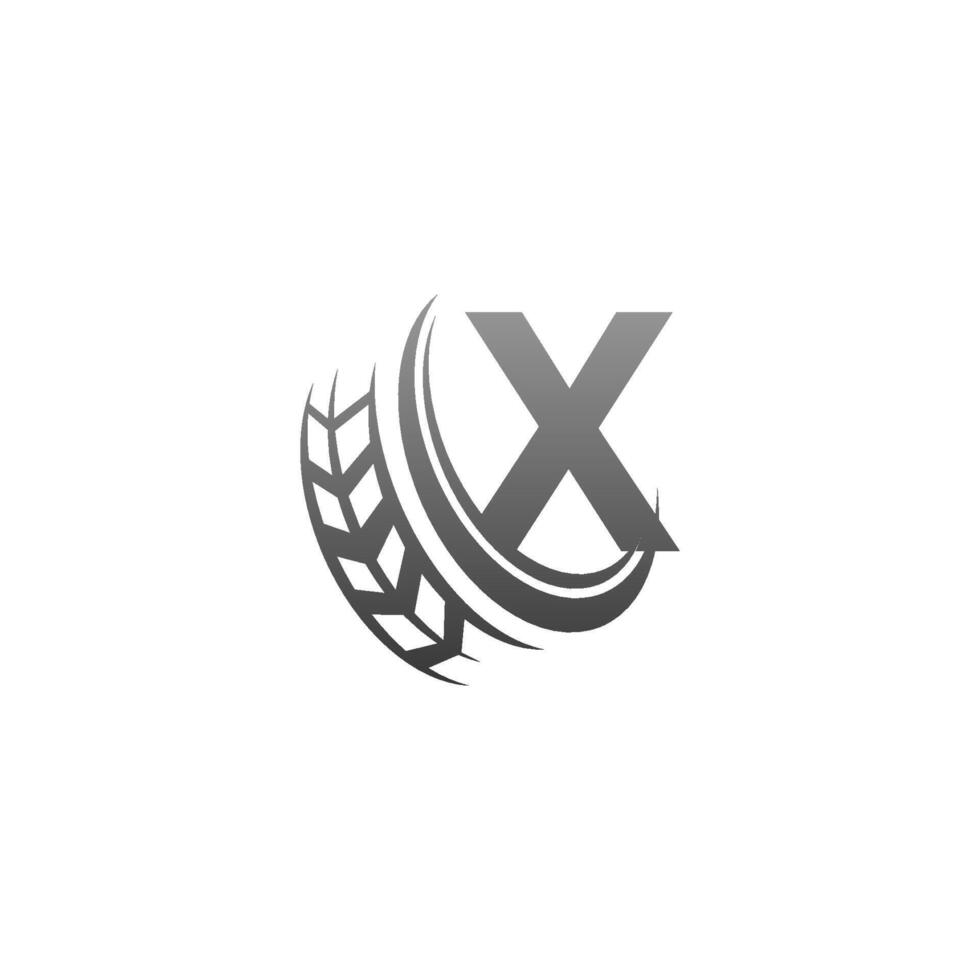 Letter X with trailing wheel icon design template illustration vector