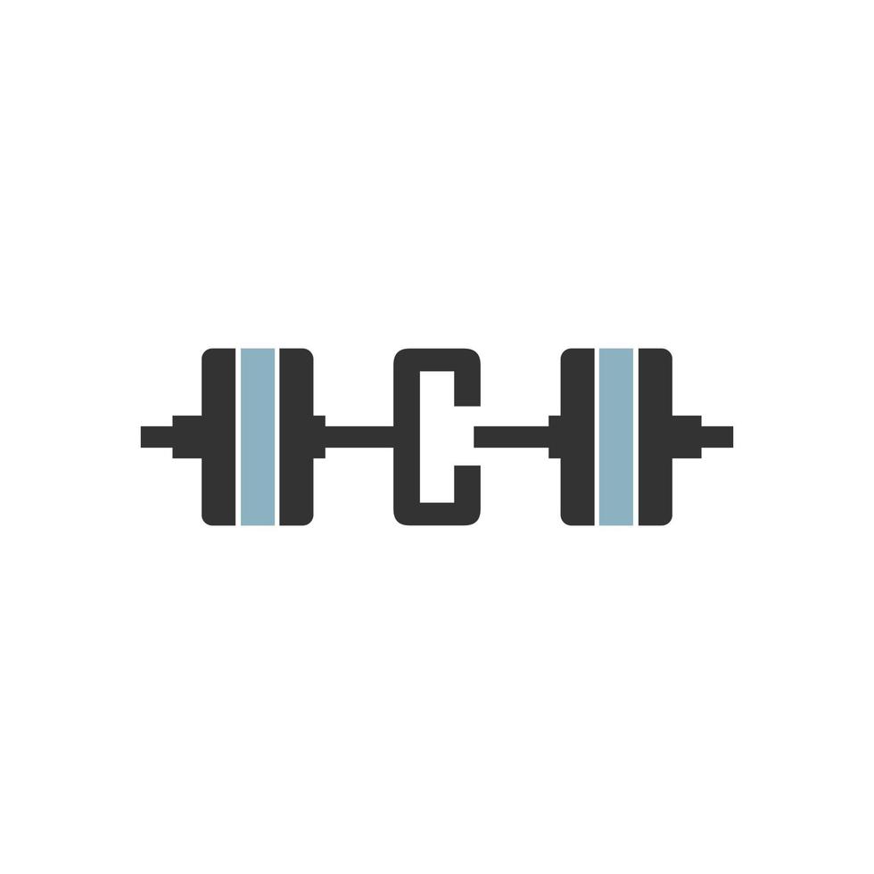 letra c con plantilla de diseño de fitness de icono de barra vector