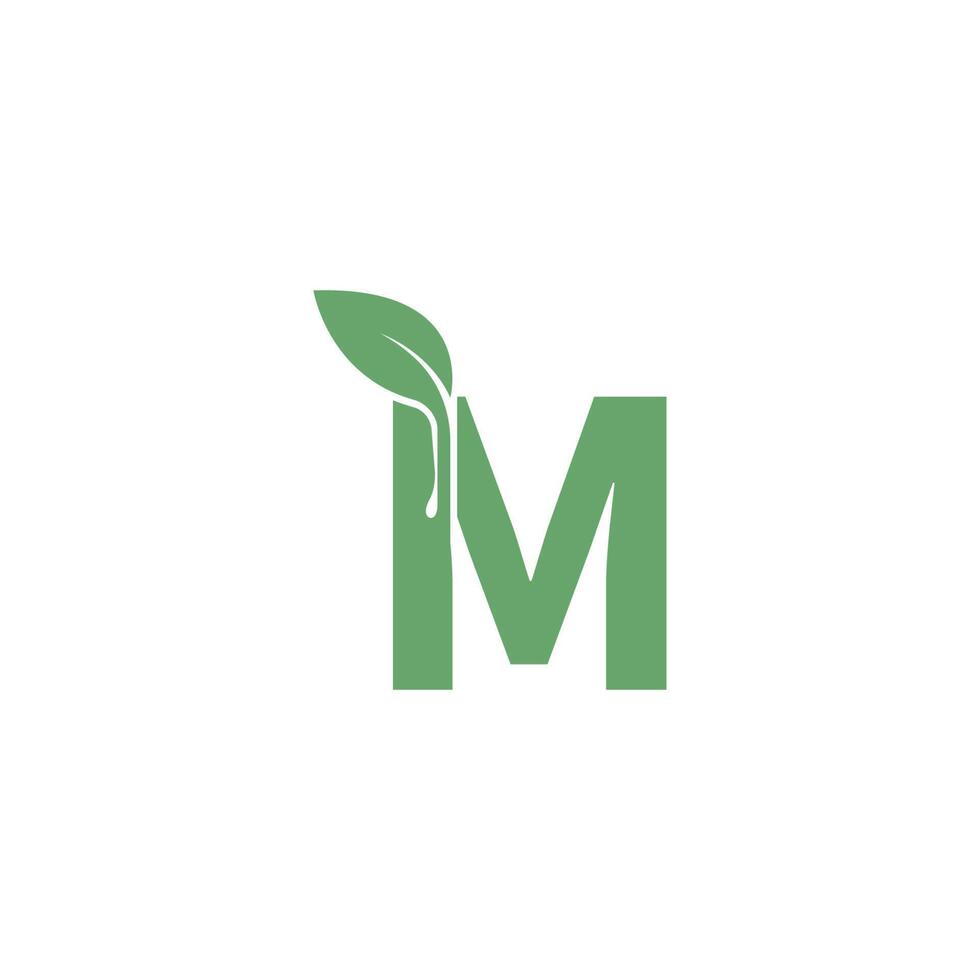 Letter M icon leaf design concept template vector