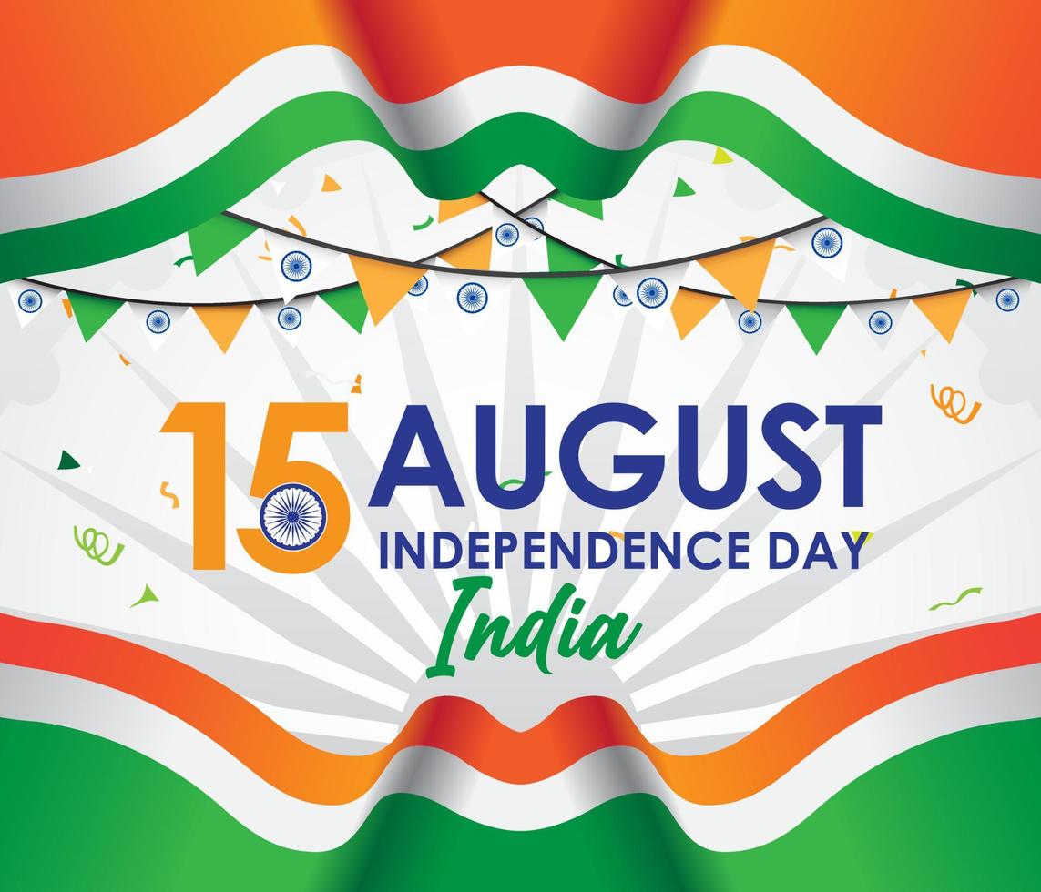 15 August Independence day of India design illustration vector