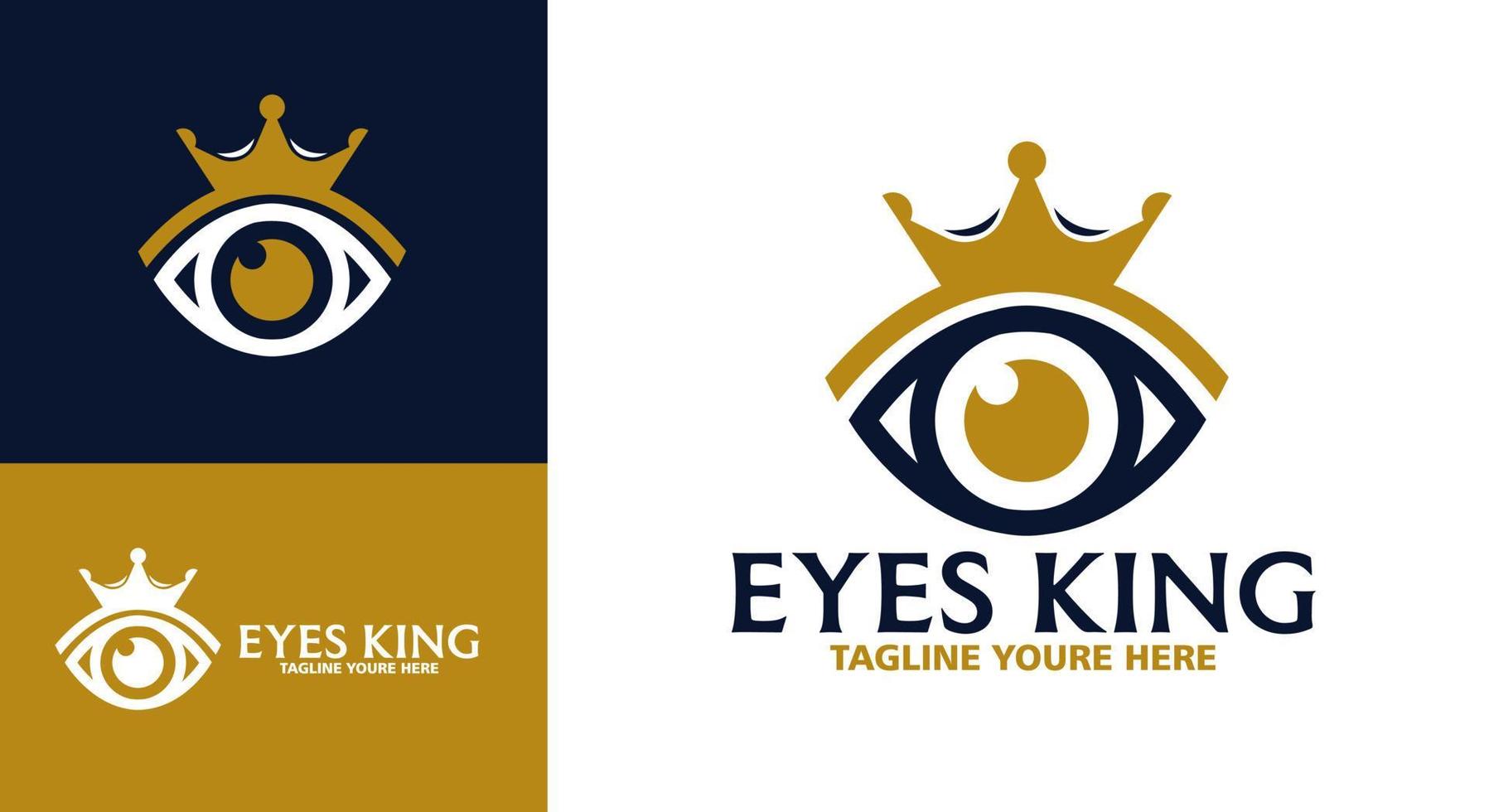 Crown eye logo template vector