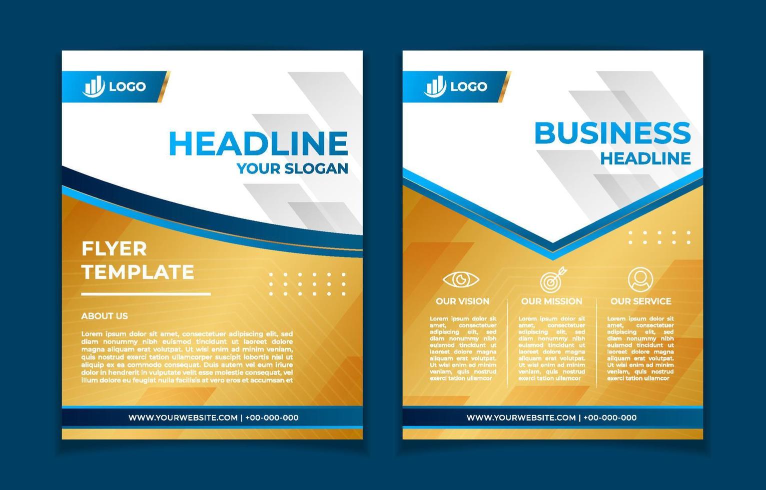 Corporate Business Flyer Template Set vector