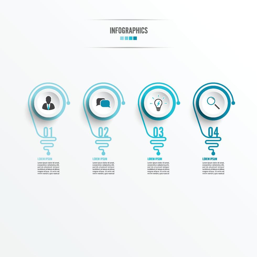 Abstract infographic with light bulb. Infographics for business presentations or information banner 4 options. vector