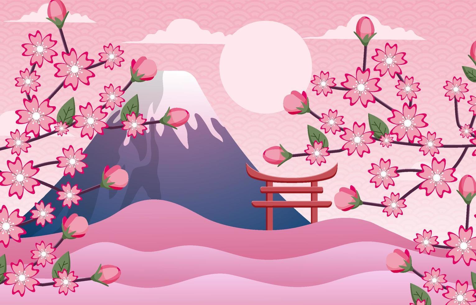 Floral Cherry Blossom Background vector