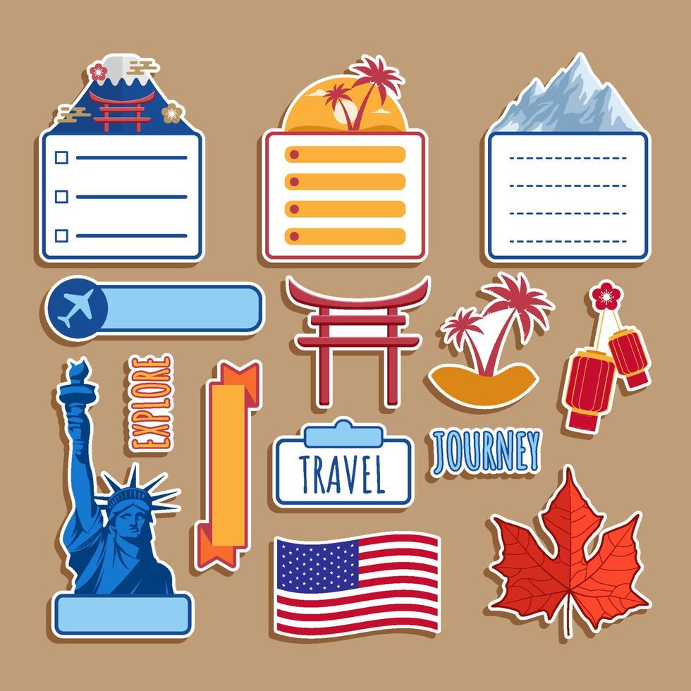 Traveling Country Sticker vector