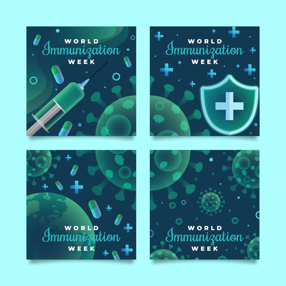 World Immunization Week Social Media vector