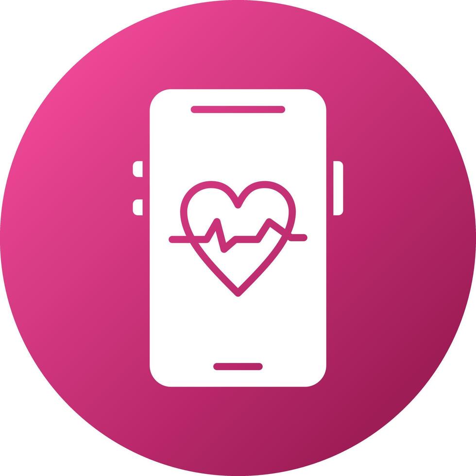 Mobile Heart Rate Icon Style vector